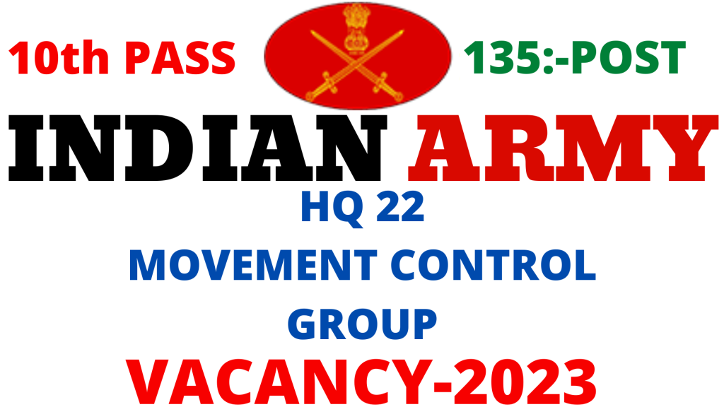 Movement Control Group Vacancy 2023